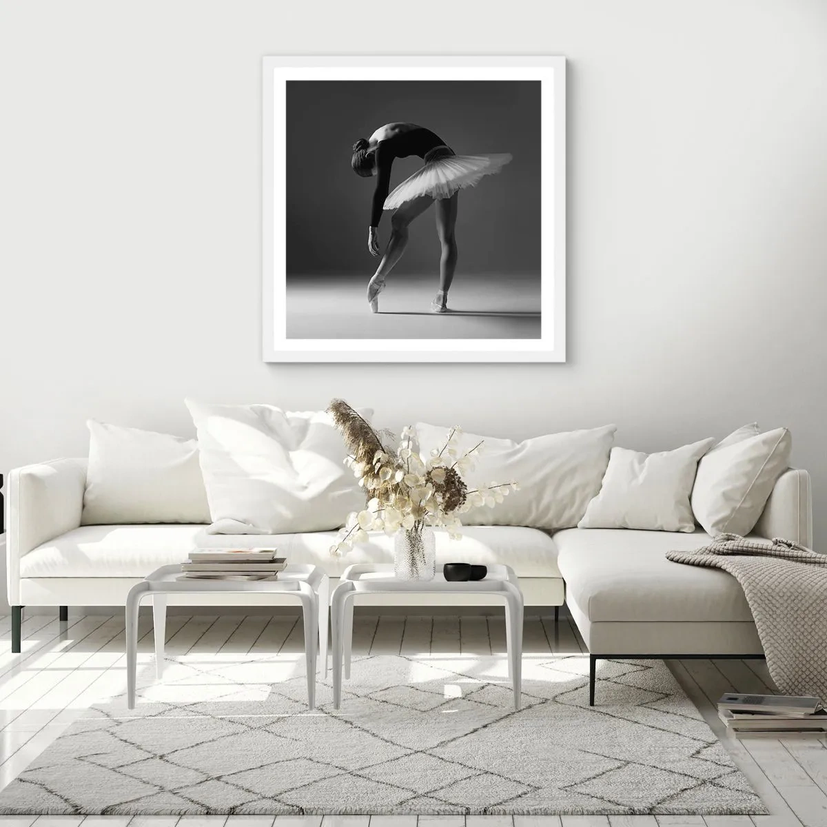 Affiche dans un cadre blanc - Poster - Belle ballerine - 50x50 cm
