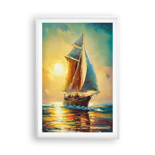 Affiche dans un cadre blanc - Poster - Toutes voiles dehors - 61x91 cm