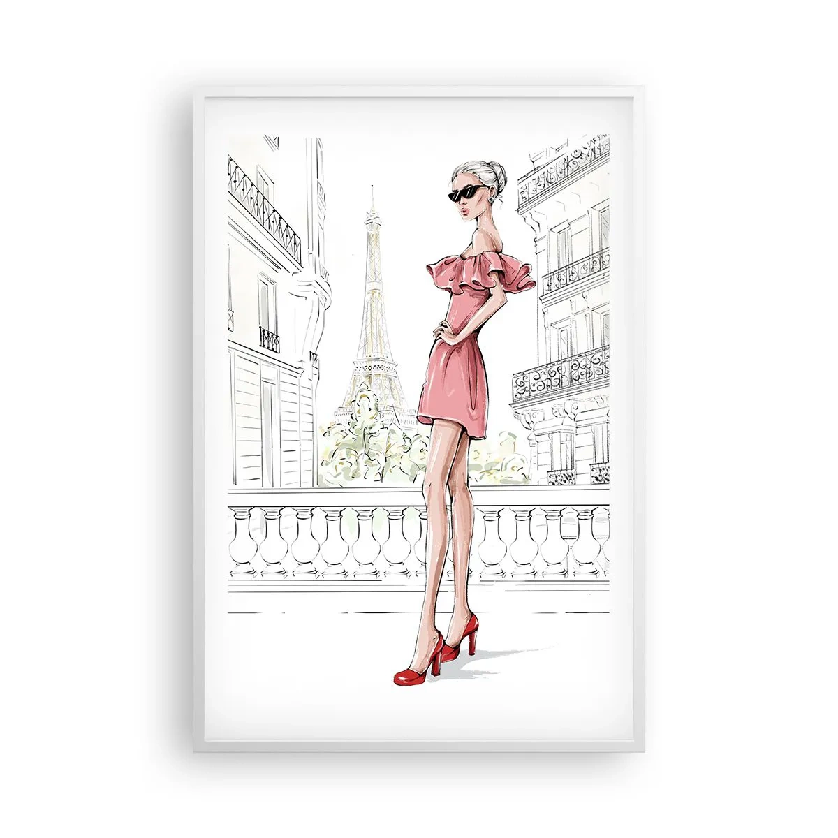 Affiche dans un cadre blanc - Poster - Art de la mode - 61x91 cm