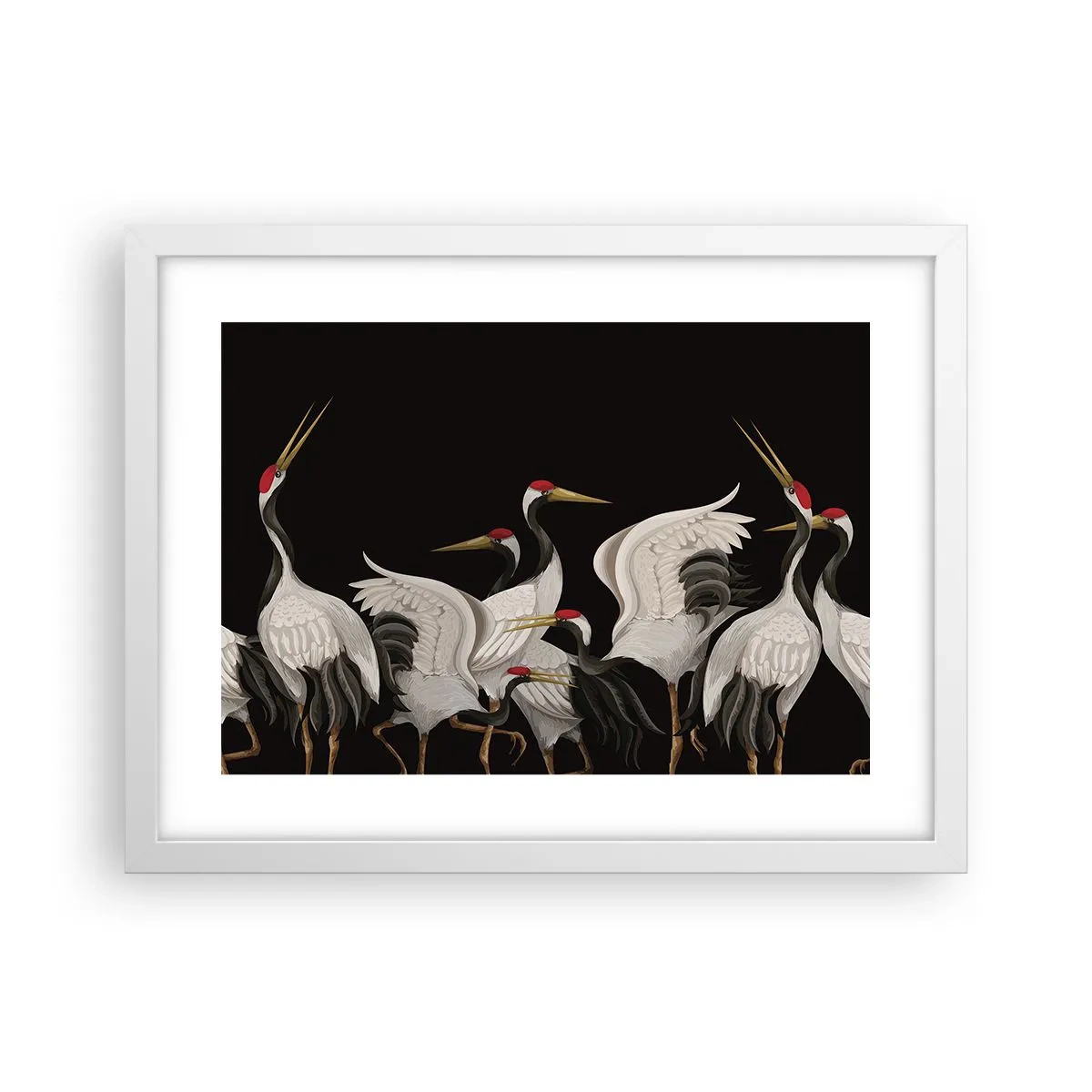 Affiche dans un cadre blanc - Poster - Histoire d'oiseaux - 40x30 cm