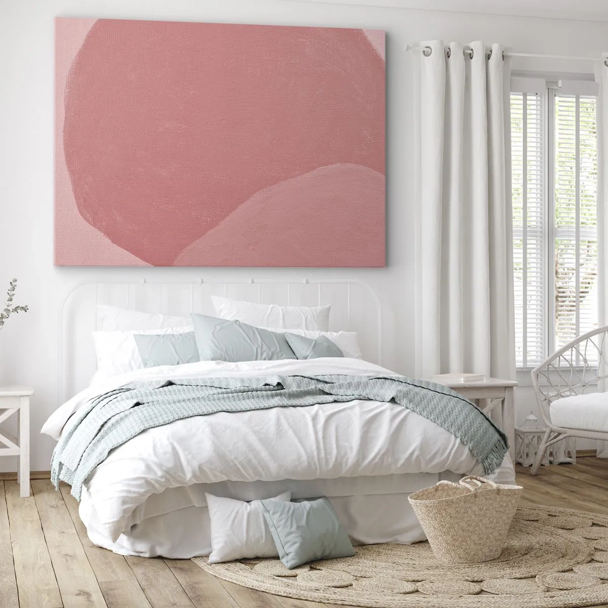 Impression sur toile - Image sur toile - Abstraction délicate dans des tons de rose, formes organiques et minimalisme - 120x80cm - Composition organique en rose - Décoration murale moderne pour le salon et la chambre ARTTOR
