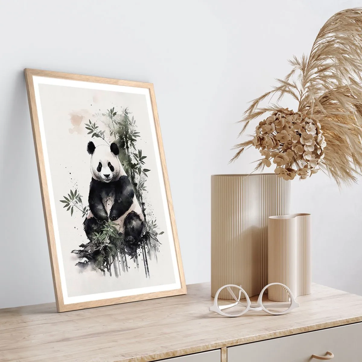 Affiche dans un chêne clair - Poster - Salutations de Chine - 40x50 cm