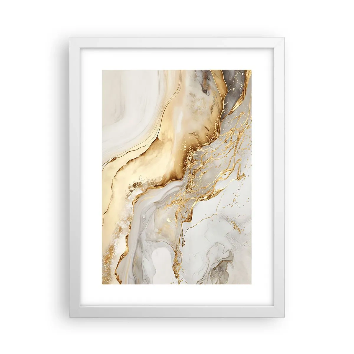 Affiche dans un cadre blanc - Poster - Abstraction : beauté et bonté - 30x40 cm