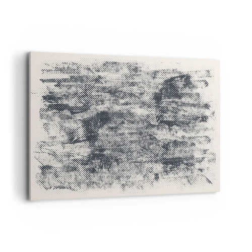 Impression sur toile - Image sur toile - Composition brumeuse abstraite dans des tons de gris - 100x70cm - Composition brumeuse - Décoration murale moderne pour le salon et la chambre ARTTOR