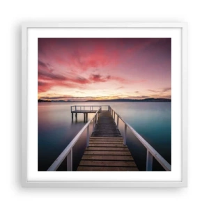 Affiche dans un cadre blanc - Poster - La douce flamme du soir - 50x50 cm