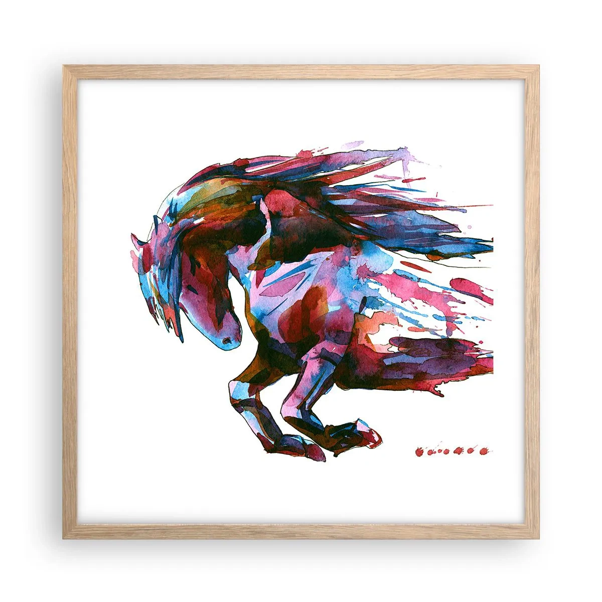 Affiche dans un chêne clair - Poster - Dans le ravissement - 50x50 cm