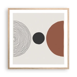Affiche dans un chêne clair - Poster - Au centre de l'attention - 60x60 cm