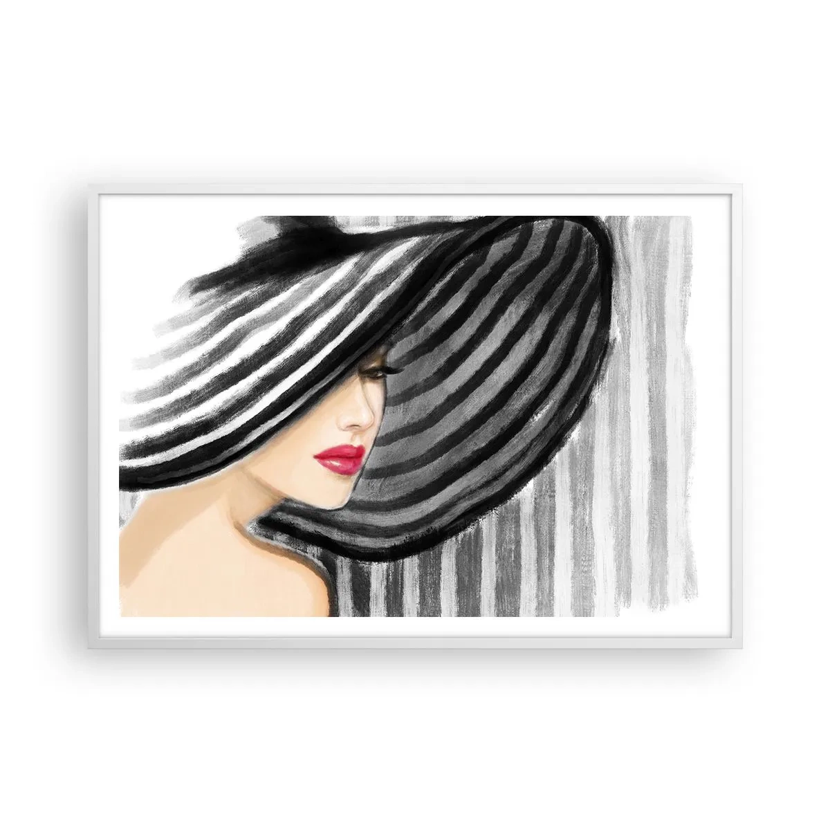 Affiche dans un cadre blanc - Poster - Où te chercher ? - 100x70 cm