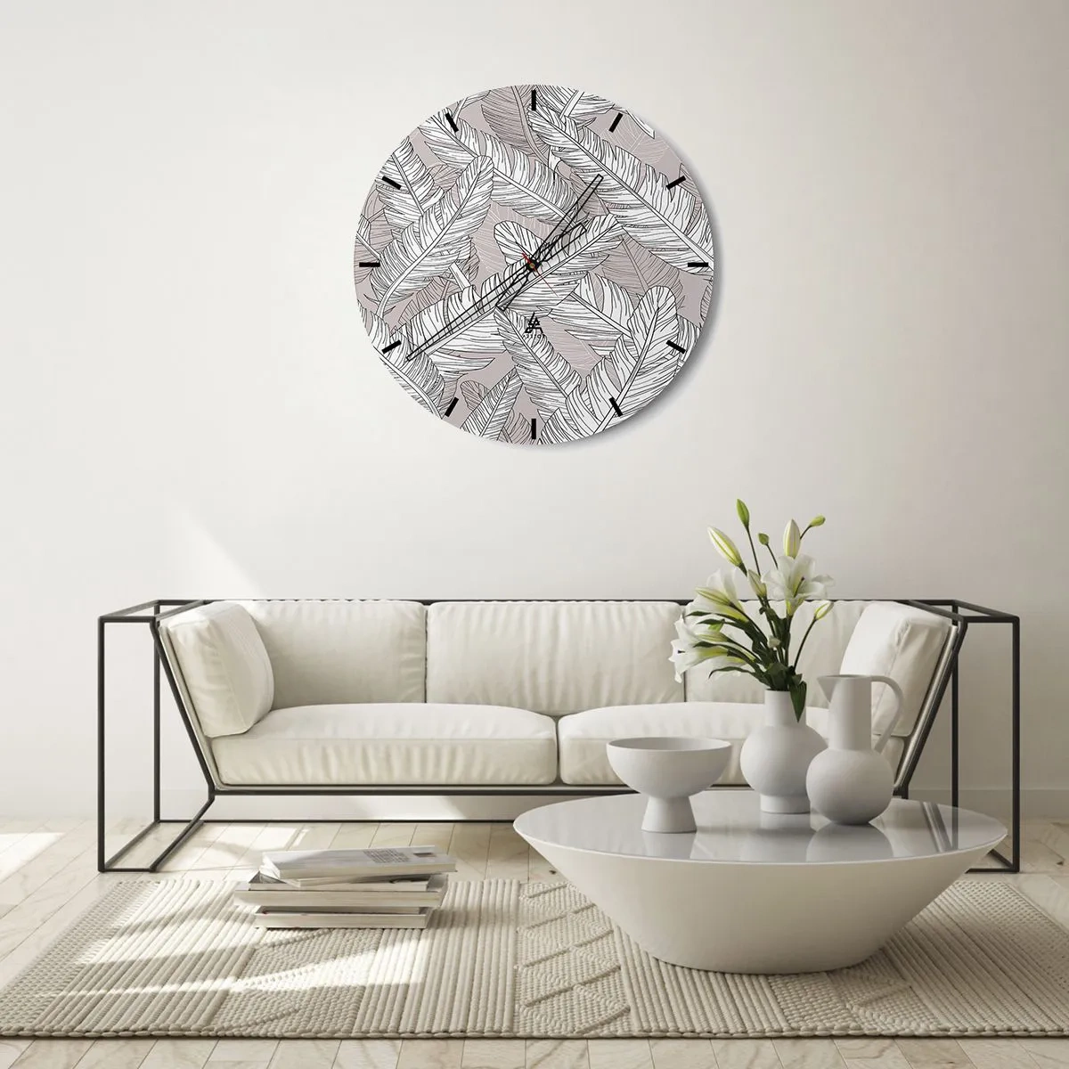 Horloge murale - Pendule murale - Un tourbillon de plumes - 30x30 cm