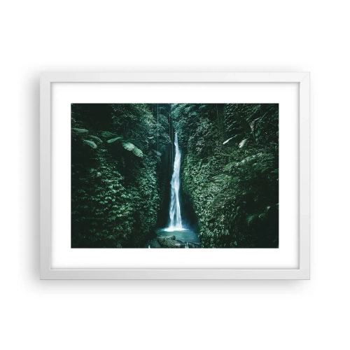 Affiche dans un cadre blanc - Poster - Fontaine tropicale - 40x30 cm