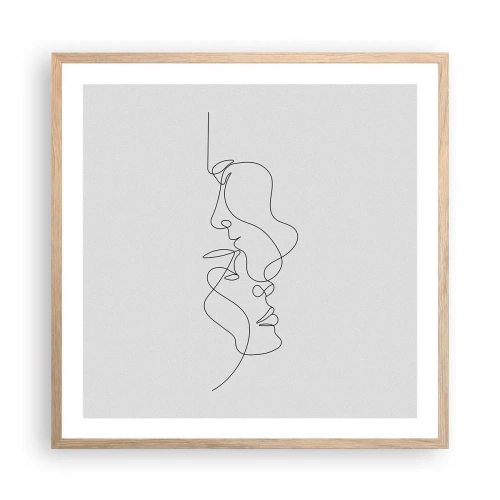 Affiche dans un chêne clair - Poster - Chaleur de désir renaissant - 60x60 cm