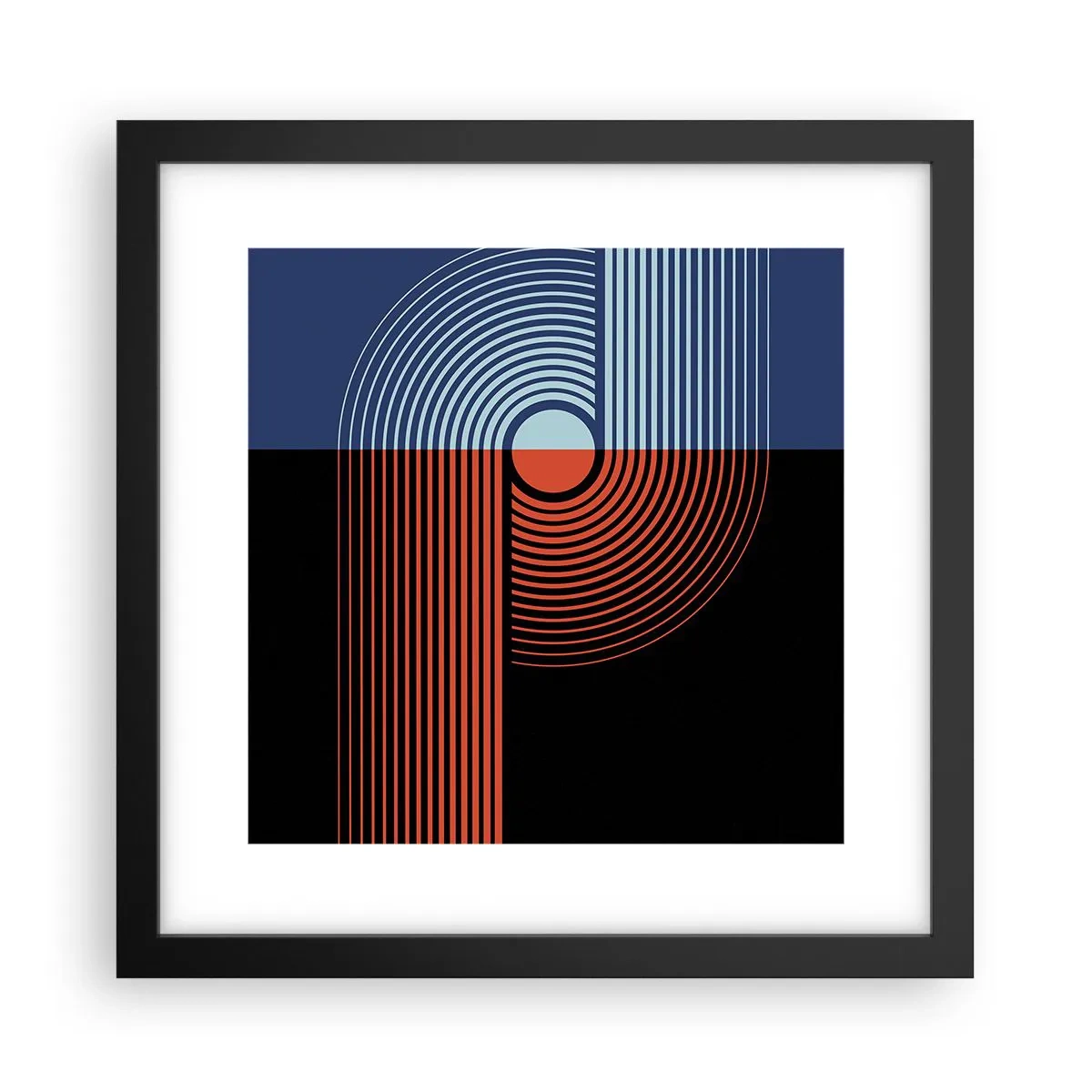 Affiche dans un cadre noir - Poster - Dans une étreinte géométrique - 30x30 cm