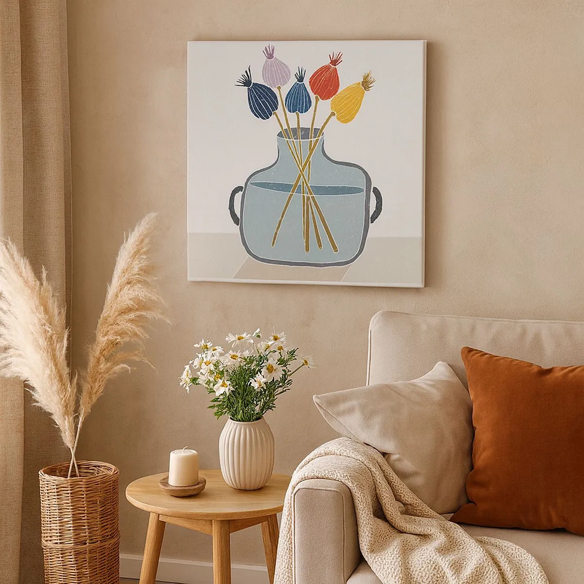 Impression sur toile - Image sur toile - Comme s'il avait semé des graines de pavot - 30x30 cm