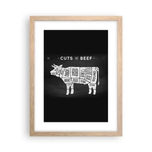 Affiche dans un chêne clair - Poster - L'art de la découpe - 30x40 cm