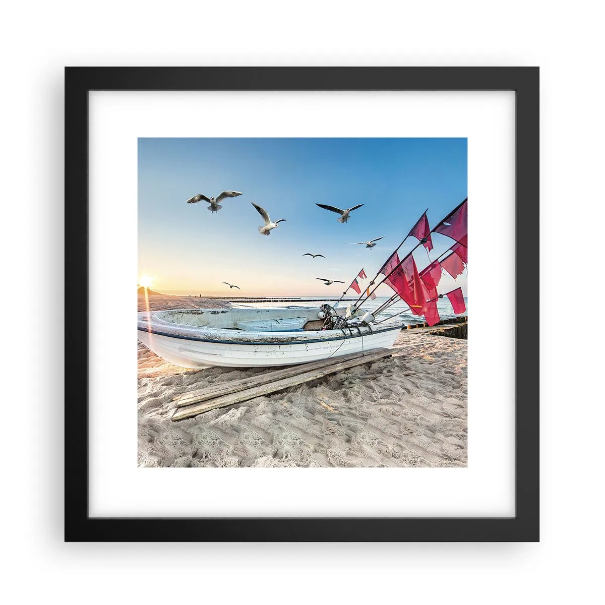 Affiche dans un cadre noir - Poster - Repos mérité - 30x30 cm