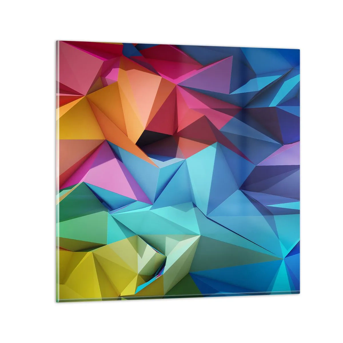 Impression sur verre - Image sur verre - Origami arc-en-ciel - 60x60 cm