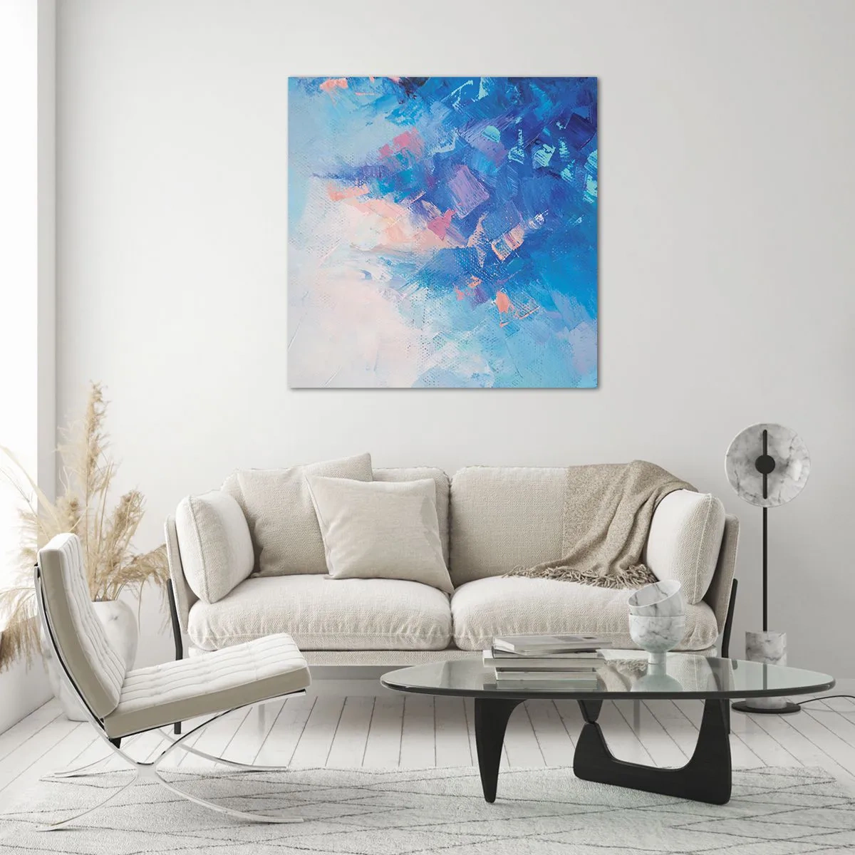 Impression sur verre - Image sur verre - Abstraction hivernale - 30x30 cm