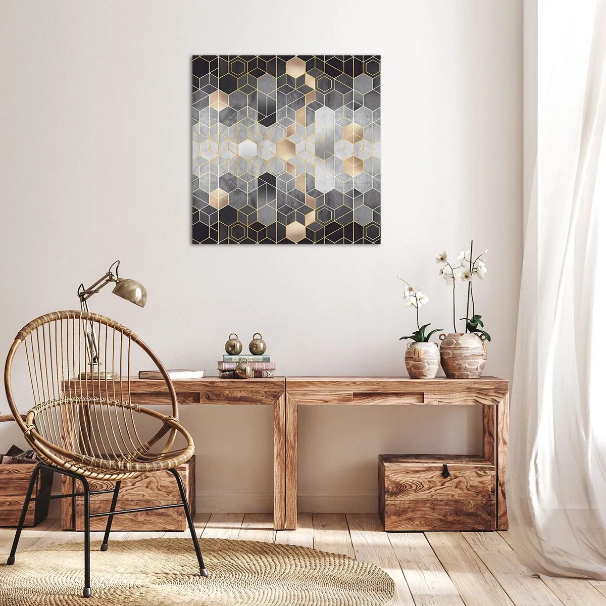 Impression sur toile - Image sur toile - Composition de diamants - 70x70 cm