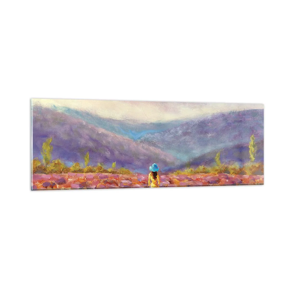 Impression sur verre - Image sur verre - Dans un monde lavande - 90x30 cm