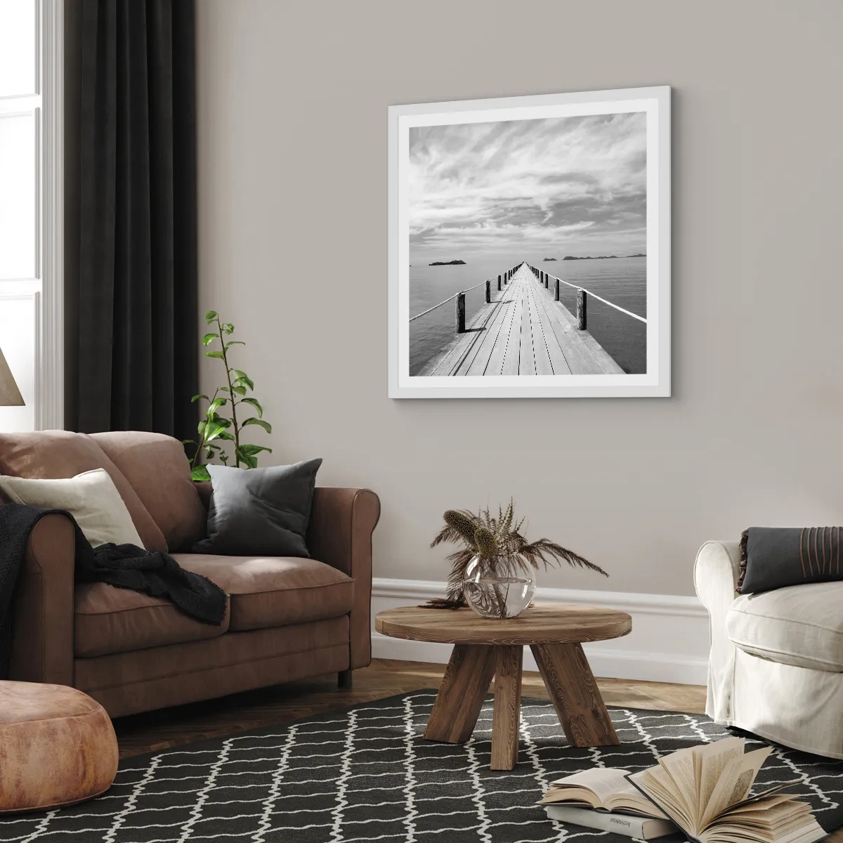 Affiche dans un cadre blanc - Poster - Et peut-être un voyage... - 30x30 cm