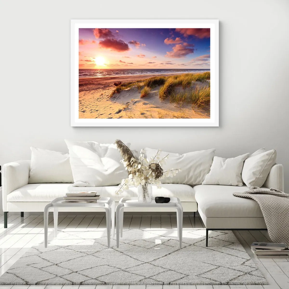 Affiche dans un cadre blanc - Poster - L'air sent déjà l'été - 100x70 cm