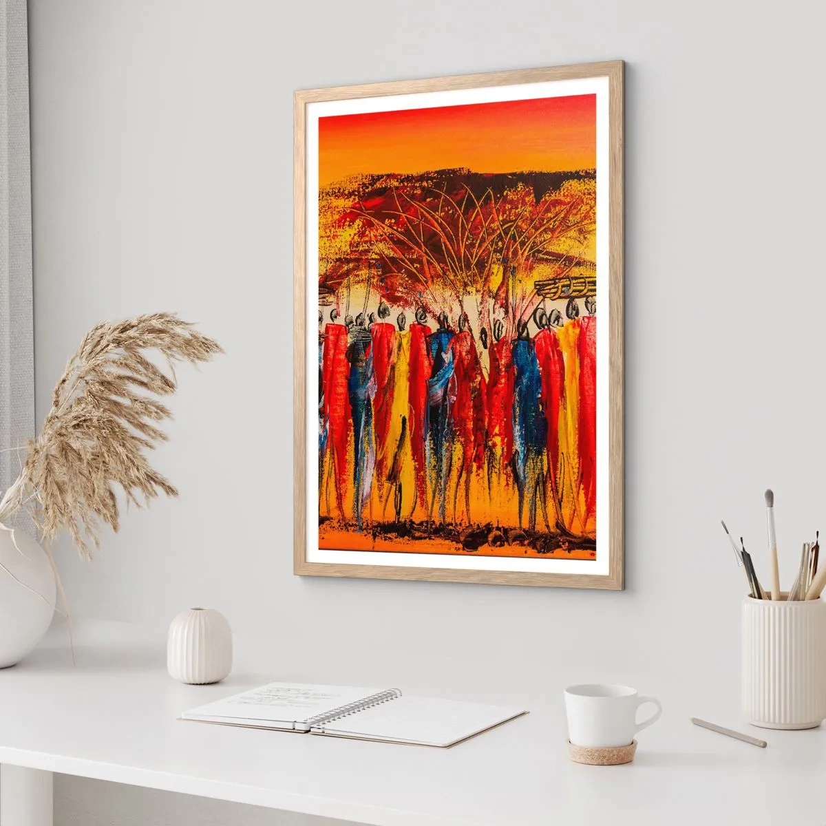 Affiche dans un chêne clair - Poster - Là-bas, là-bas, ils vont là-bas - 70x100 cm