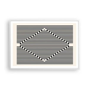 Affiche dans un cadre blanc - Poster - Illusion géométrique - 100x70 cm