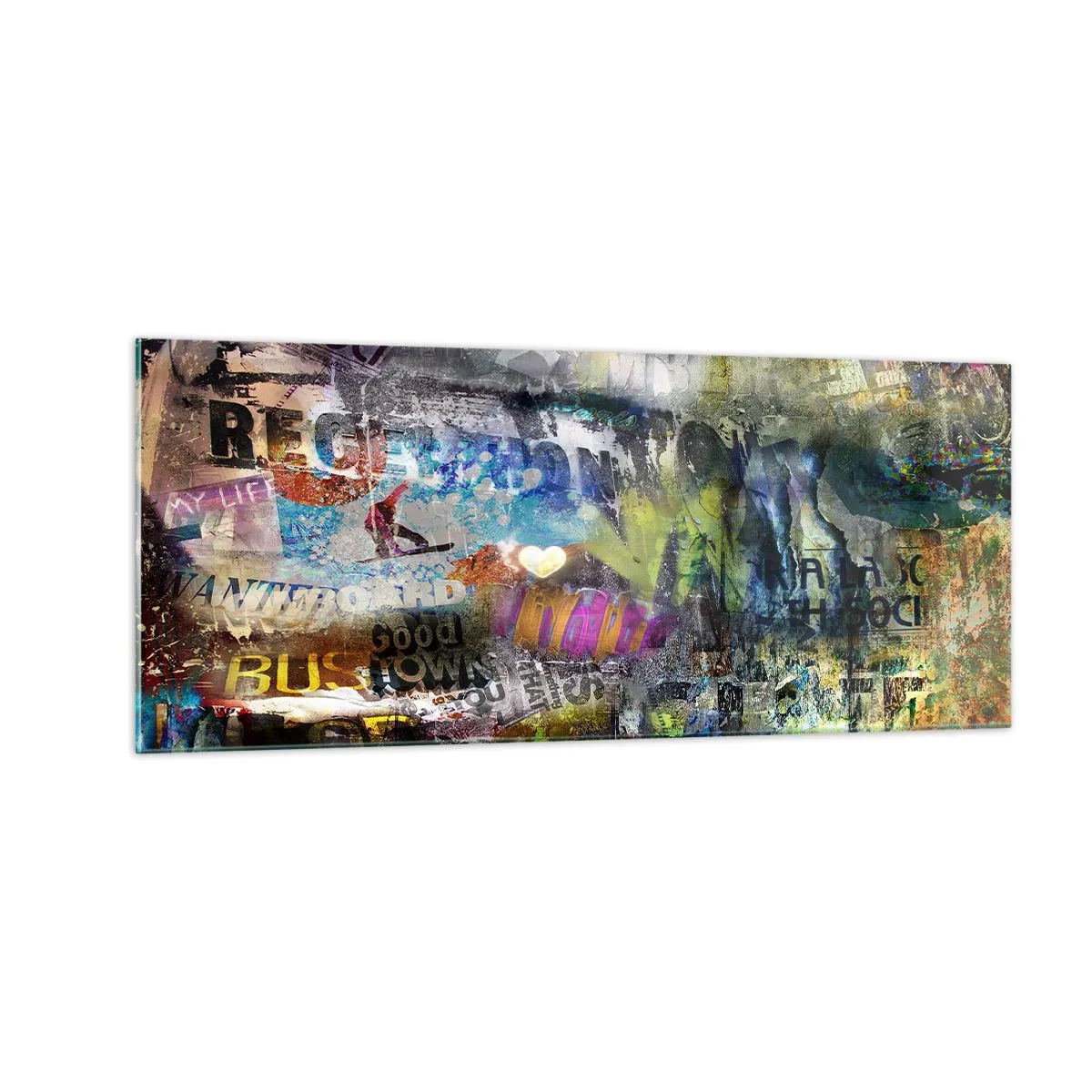 Impression sur verre - Image sur verre - Collage de souvenirs - 100x40 cm