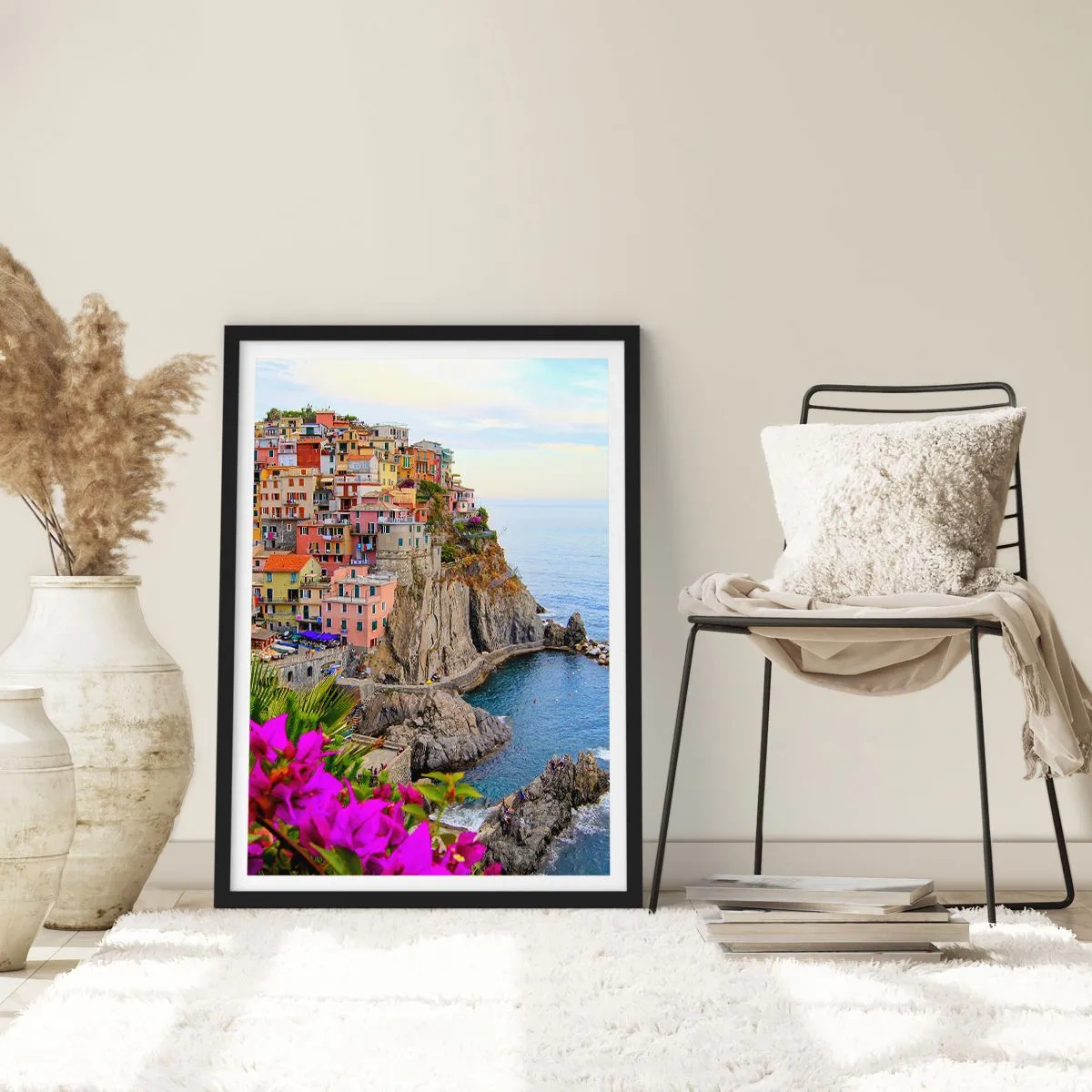 Affiche dans un cadre noir - Poster - La ville qui rit - 70x100 cm