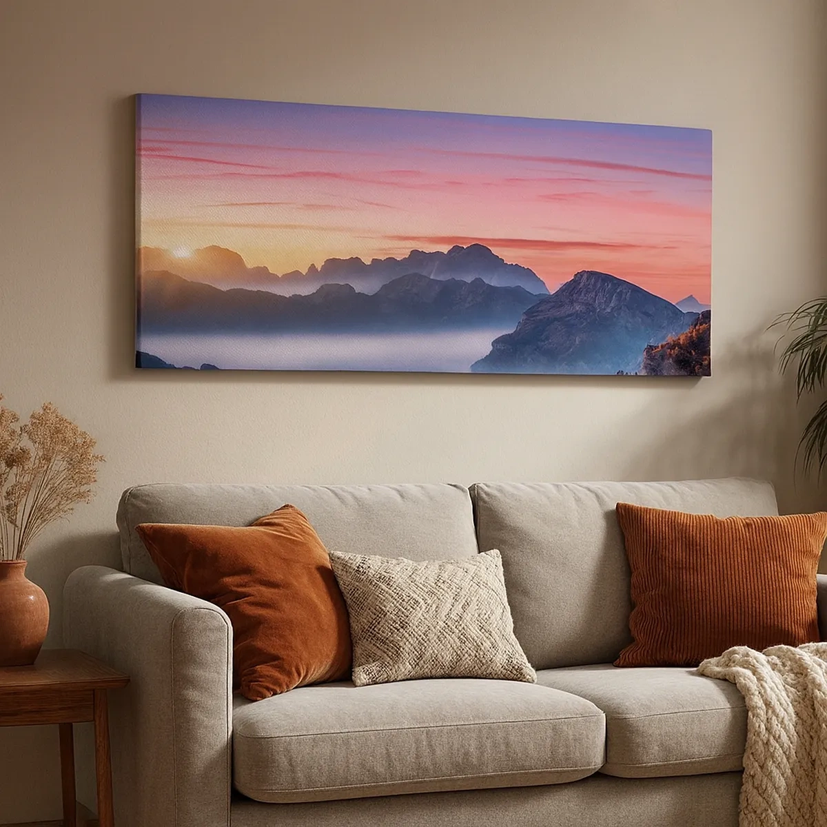 Impression sur toile - Image sur toile - Au-dessus des vallées - 30x30 cm