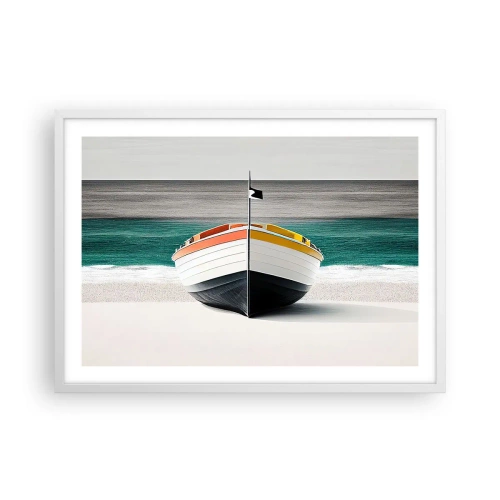 Affiche dans un cadre blanc - Poster - A sa place - 70x50 cm