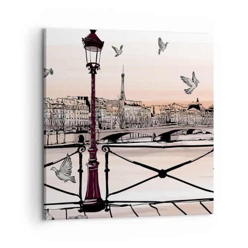 Impression sur toile - Image sur toile - Sur les toits de Paris - 60x60 cm