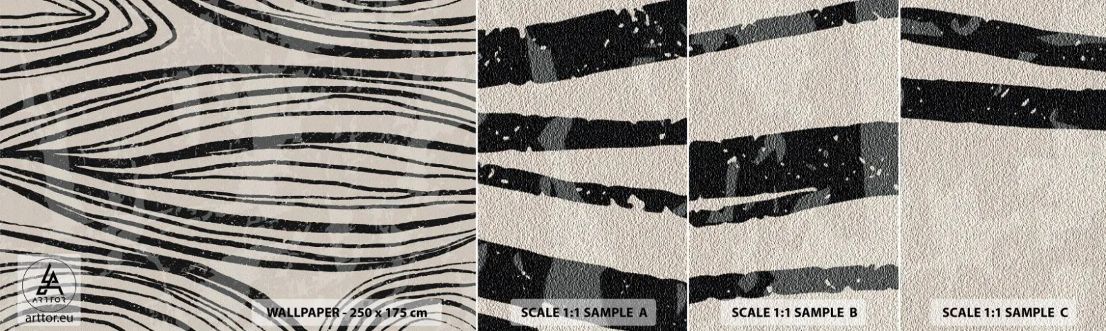 Échantillon De Papier Peint Standard Eco - Ligne de marécage - Abstraction, Lignes, Moderne - 100x30 cm