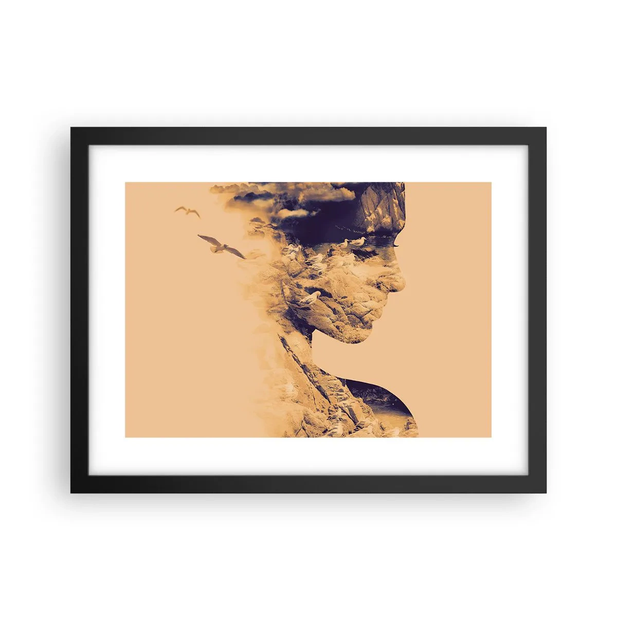 Affiche dans un cadre noir - Poster - Beauté de la nature - 40x30 cm