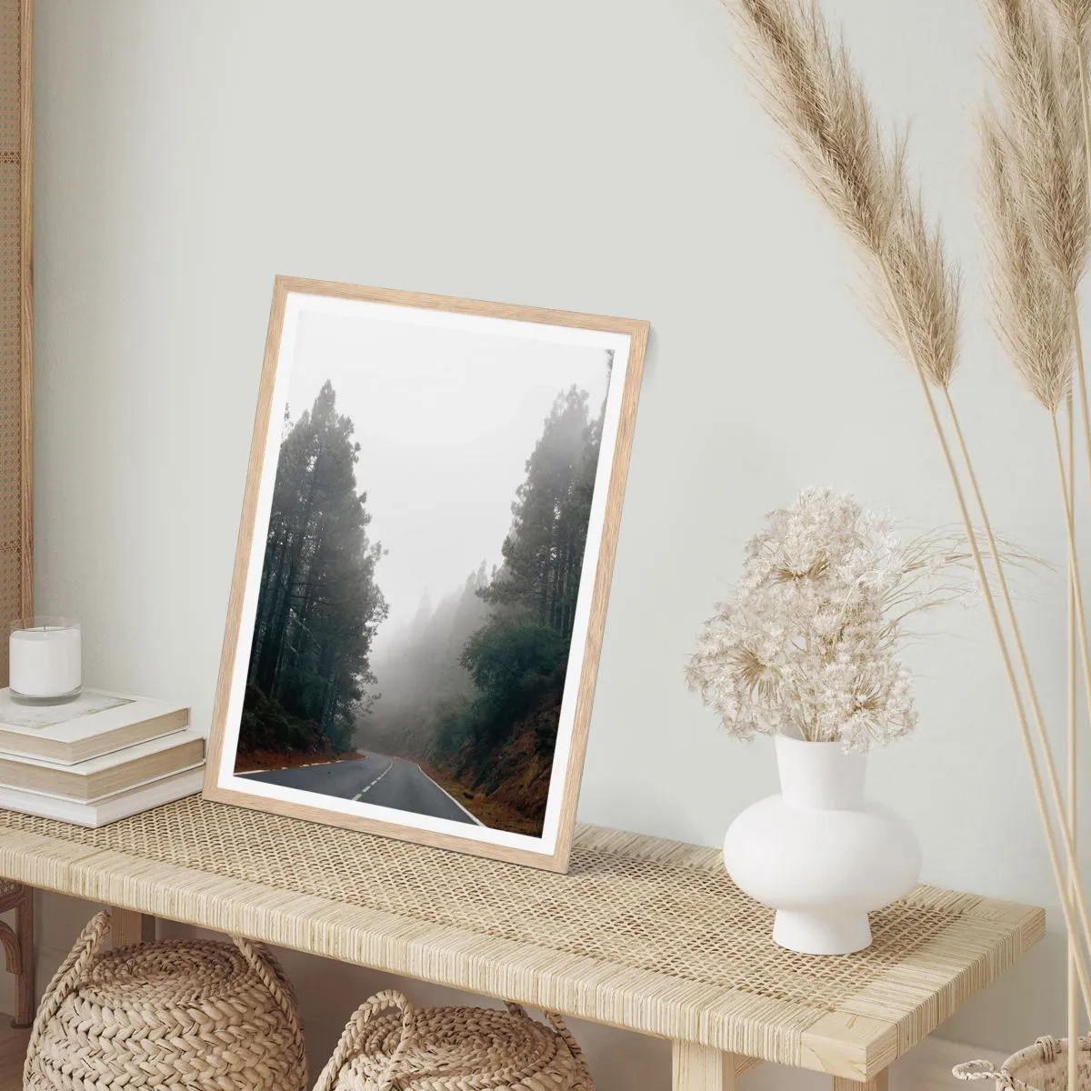 Affiche dans un chêne clair - Poster - Conte de la forêt magique - 50x70 cm