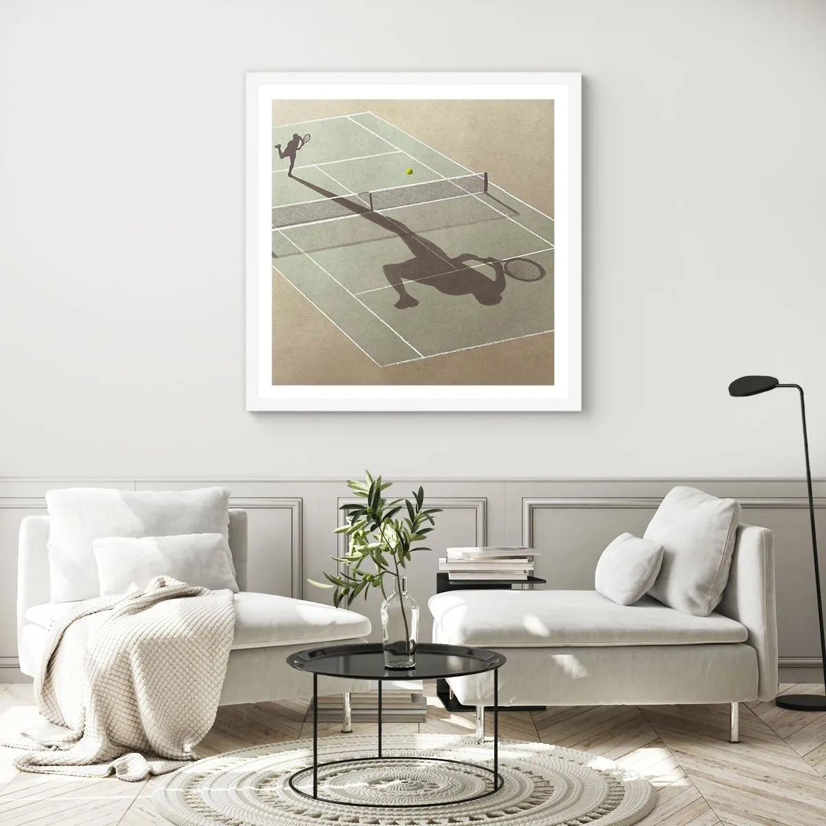 Affiche dans un cadre blanc - Poster - Dépassement de soi - 60x60 cm