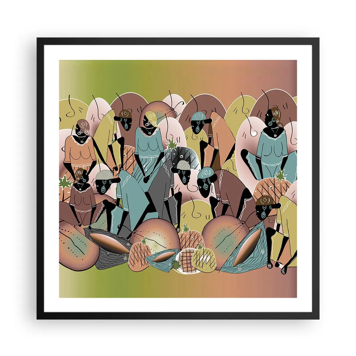 Affiche dans un cadre noir - Poster - De grandes fêtes arrivent - 60x60 cm