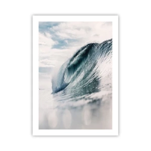 Affiche - Poster - Une puissante vague océanique capturée en mouvement - 50x70cm - Pic d'eau - Décoration murale moderne pour le salon et la chambre ARTTOR