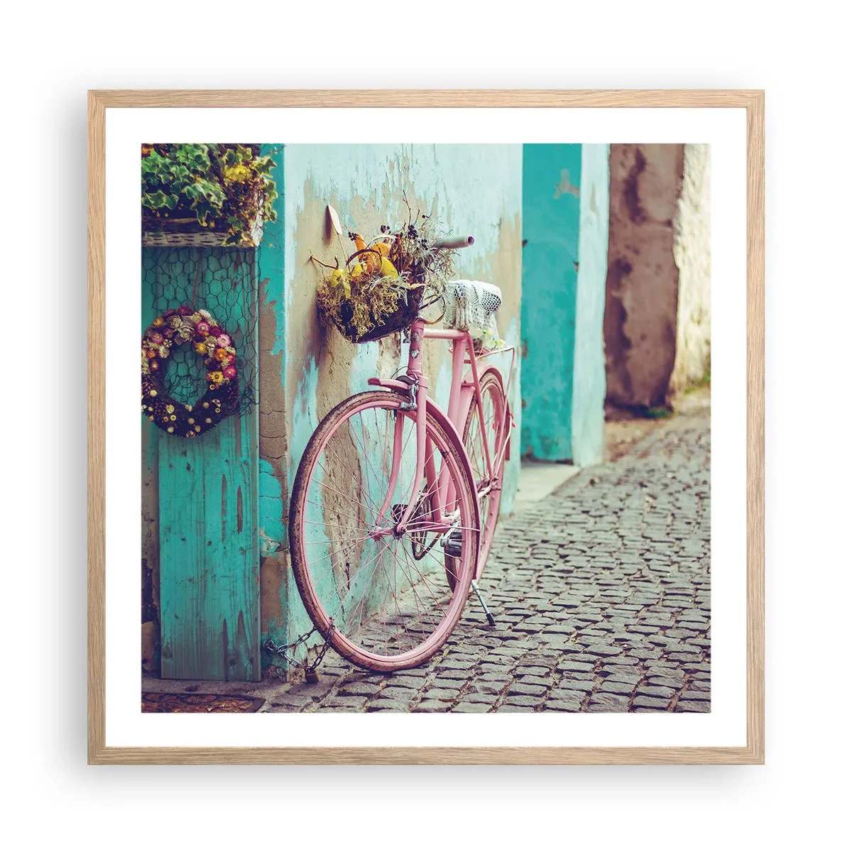 Affiche dans un chêne clair - Poster - Je reviens tout de suite - 60x60 cm