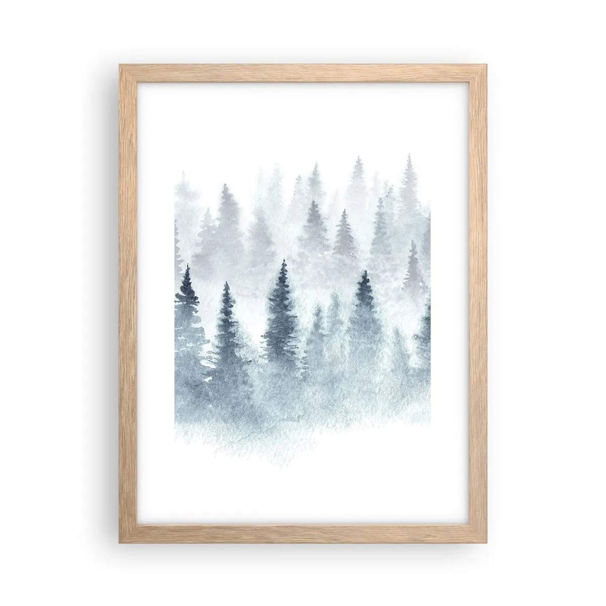 Affiche dans un chêne clair - Poster - Enveloppé de brouillard - 30x40 cm