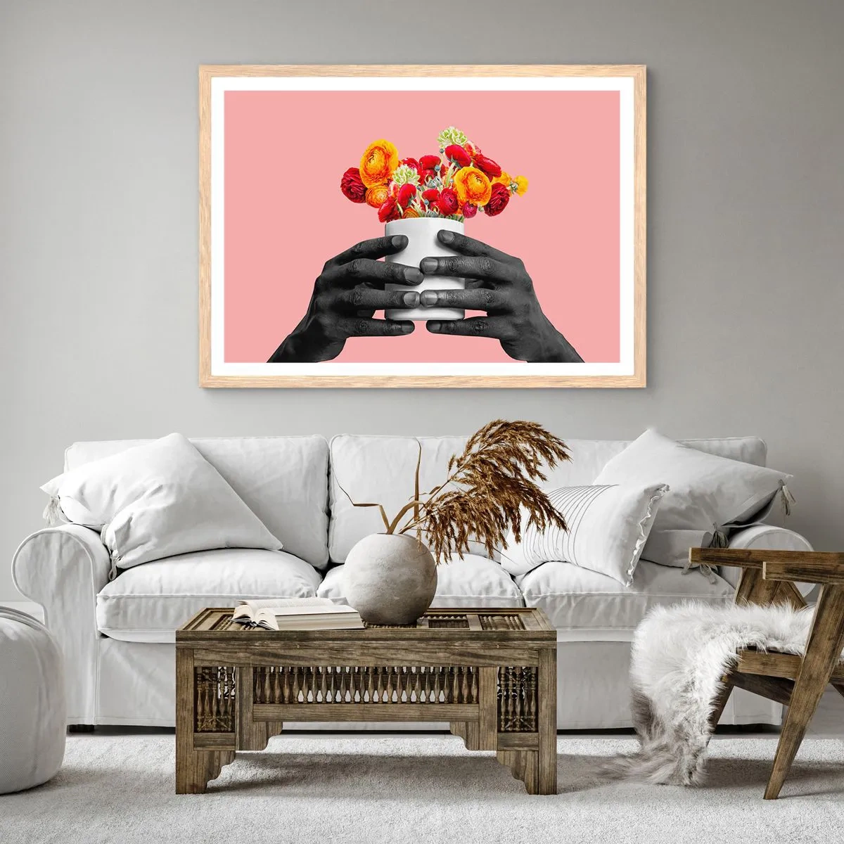 Affiche dans un chêne clair - Poster - Apothéose de la vie - 100x70 cm