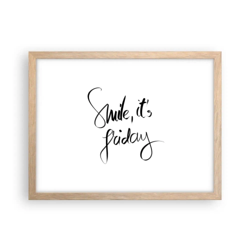 Affiche dans un chêne clair - Poster - Joie réelle - 40x30 cm