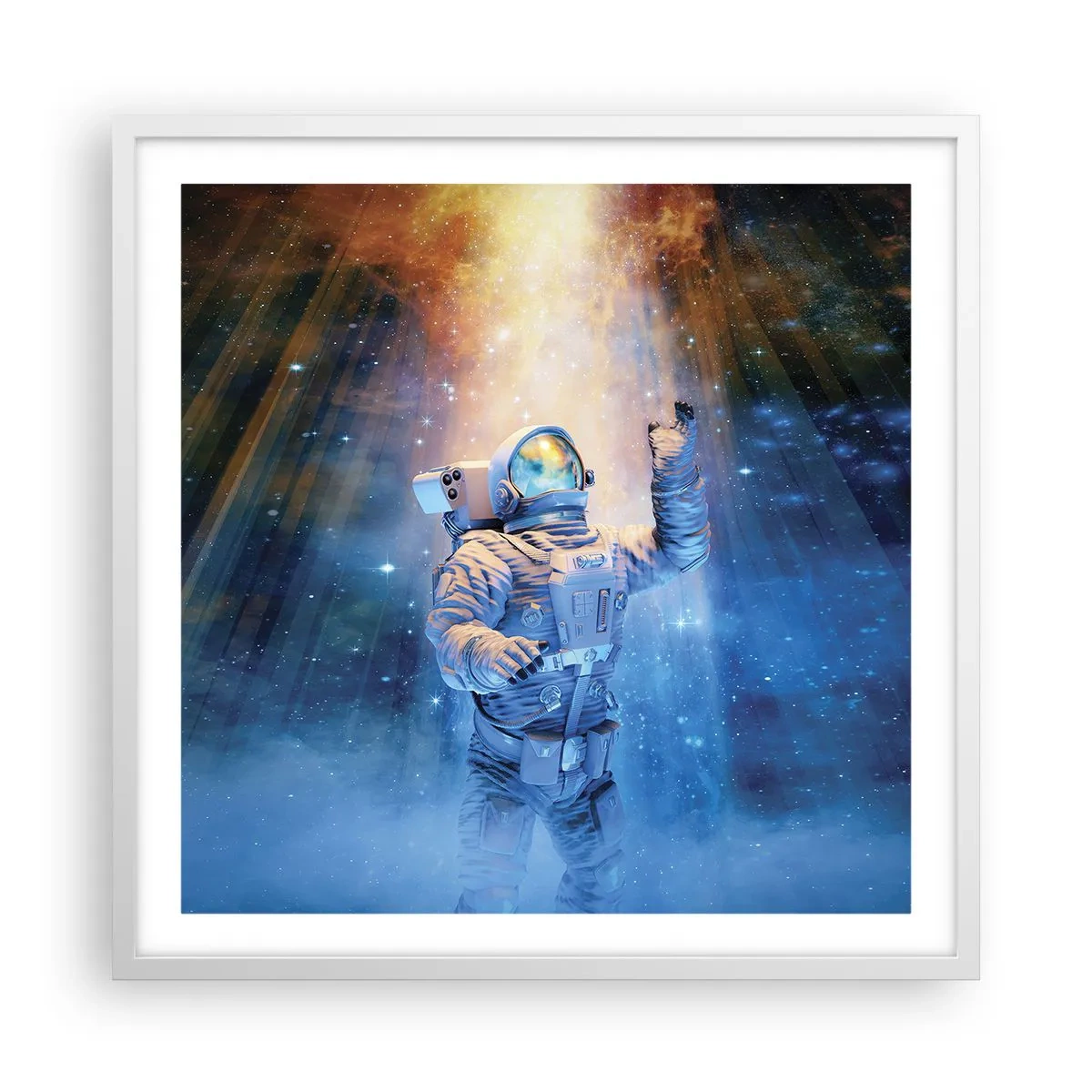 Affiche dans un cadre blanc - Poster - Enfin arrivé - 60x60 cm