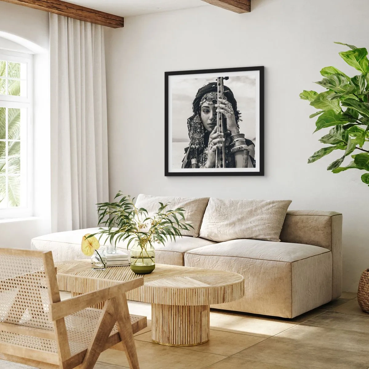 Affiche dans un cadre noir - Poster - Musique de l'Orient elle-même - 30x30 cm