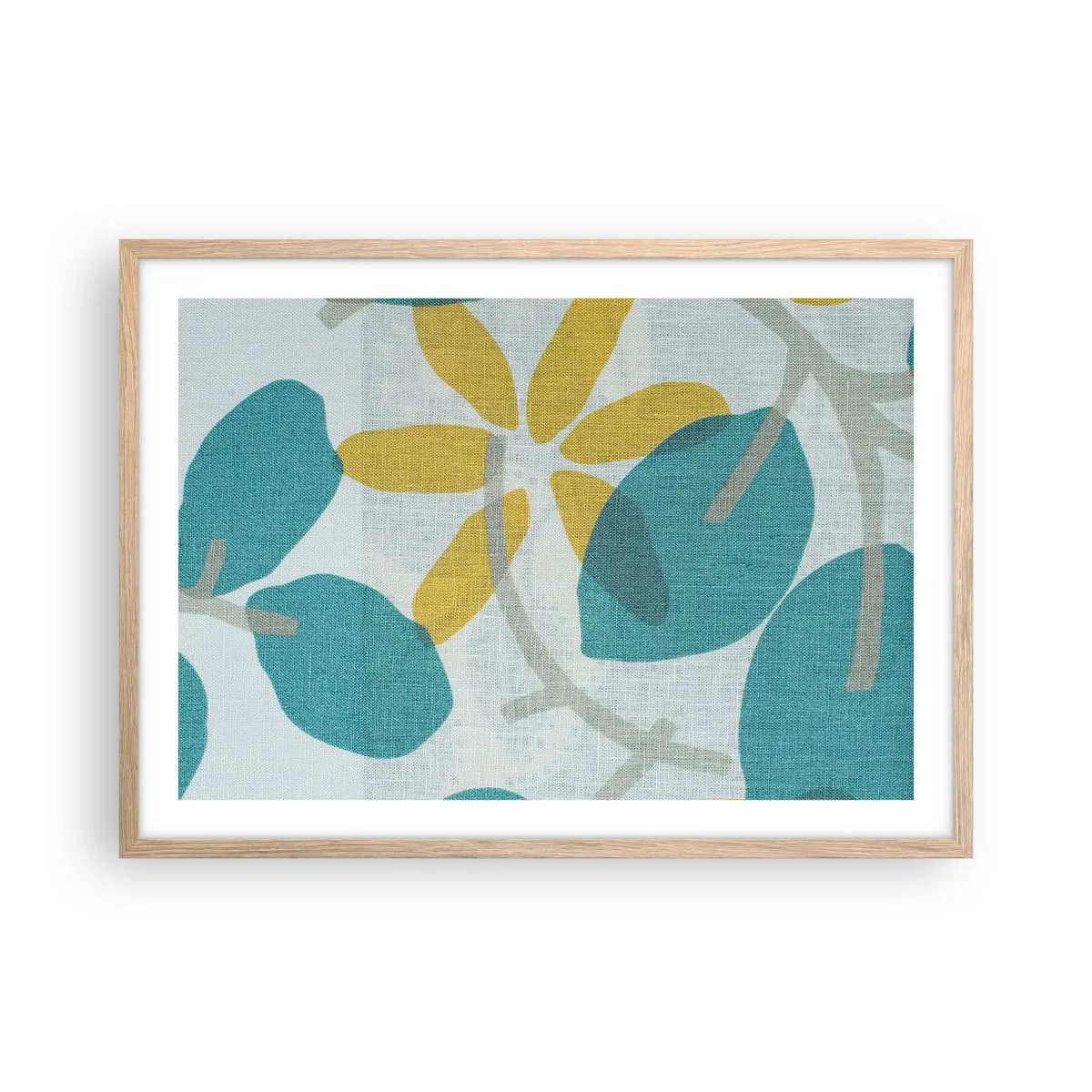 Affiche dans un chêne clair - Poster - Wśród lazurowych liści - 70x50 cm