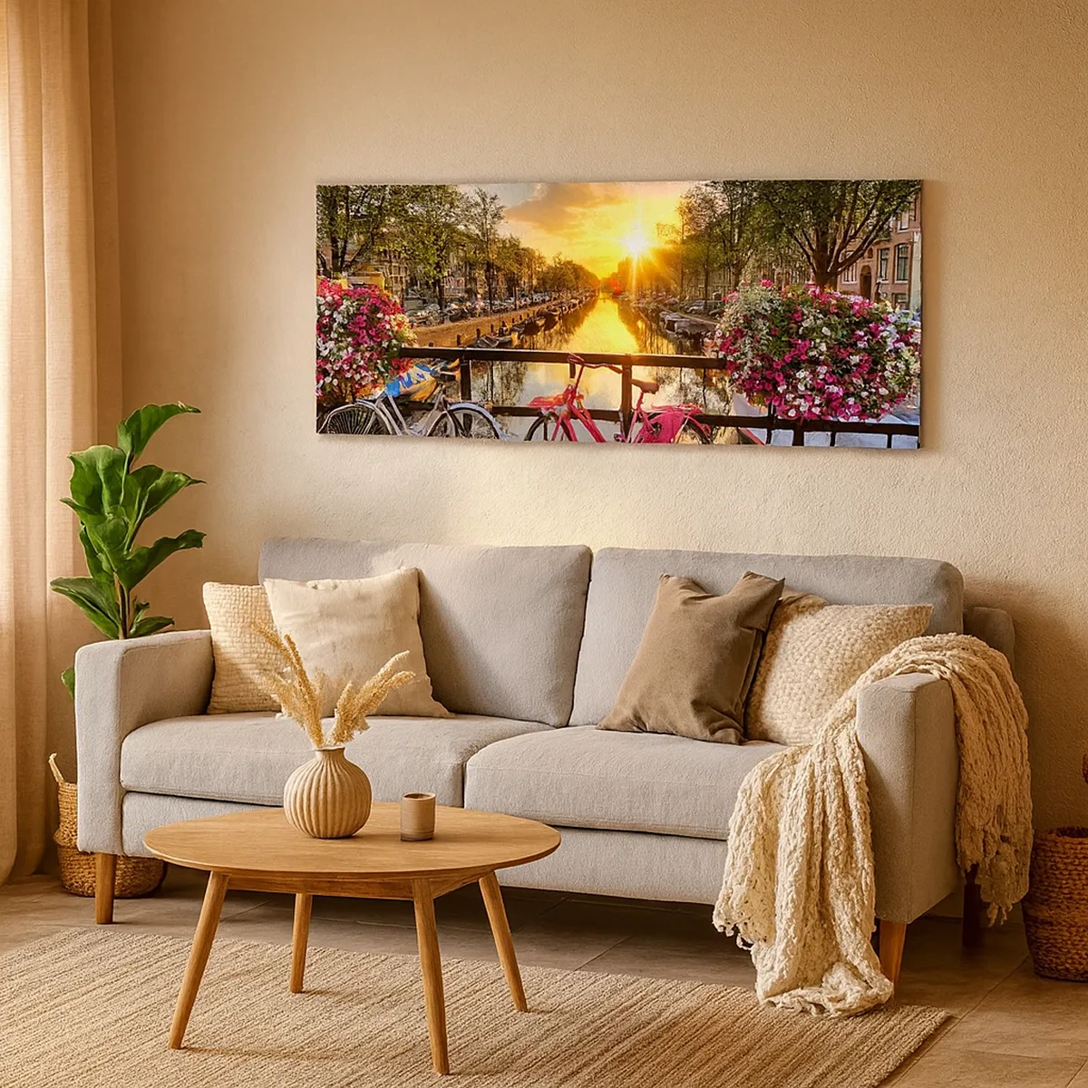 Impression sur toile - Image sur toile - Matin de printemps à Amsterdam - 30x30 cm