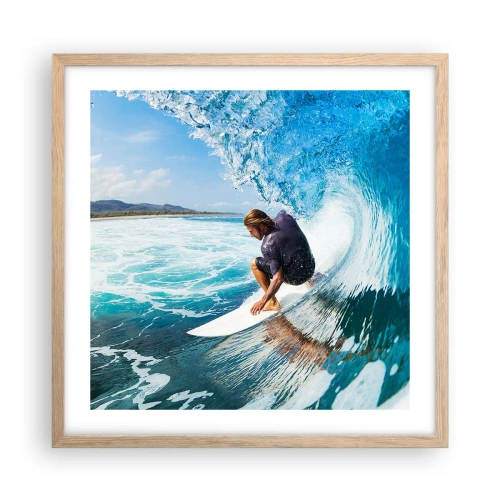 Affiche dans un chêne clair - Poster - Danse avec les vagues - 50x50 cm