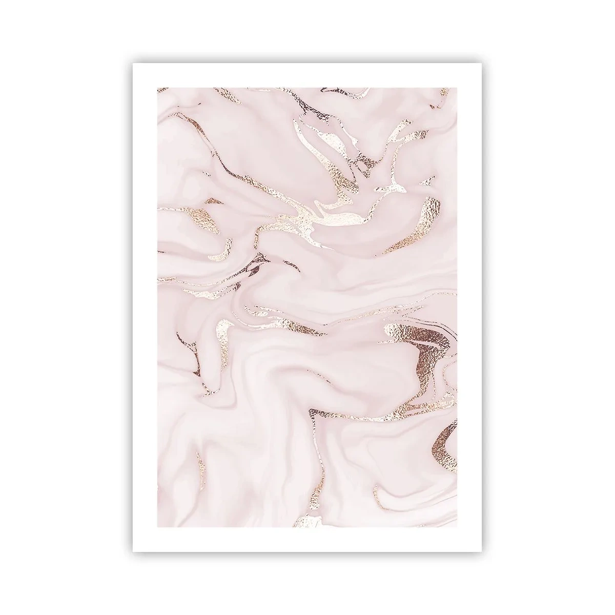 Affiche - Poster - Motif de marbre élégant dans des tons de rose avec des accents dorés - 50x70cm - Dans un châle rose - Décoration murale moderne pour le salon et la chambre ARTTOR