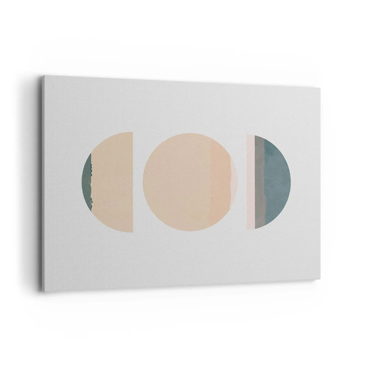 Impression sur toile - Image sur toile - Formes géométriques abstraites aux couleurs pastel - 100x70cm - Cercles après cercles - Décoration murale moderne pour le salon et la chambre ARTTOR