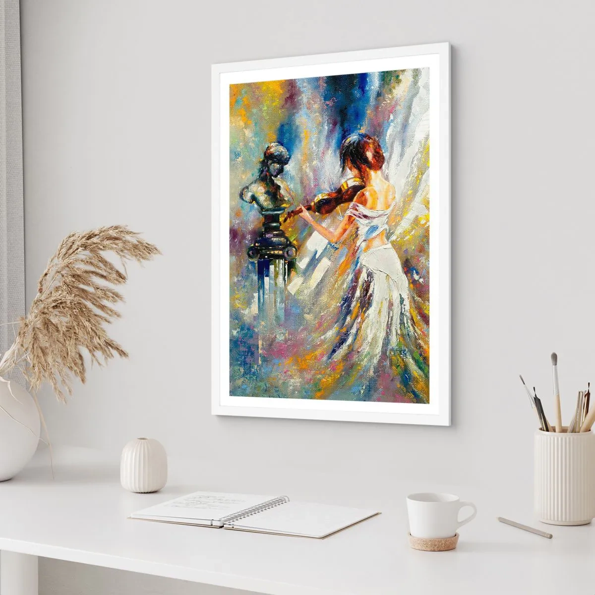 Affiche dans un cadre blanc - Poster - Revivre avec émotion - 61x91 cm